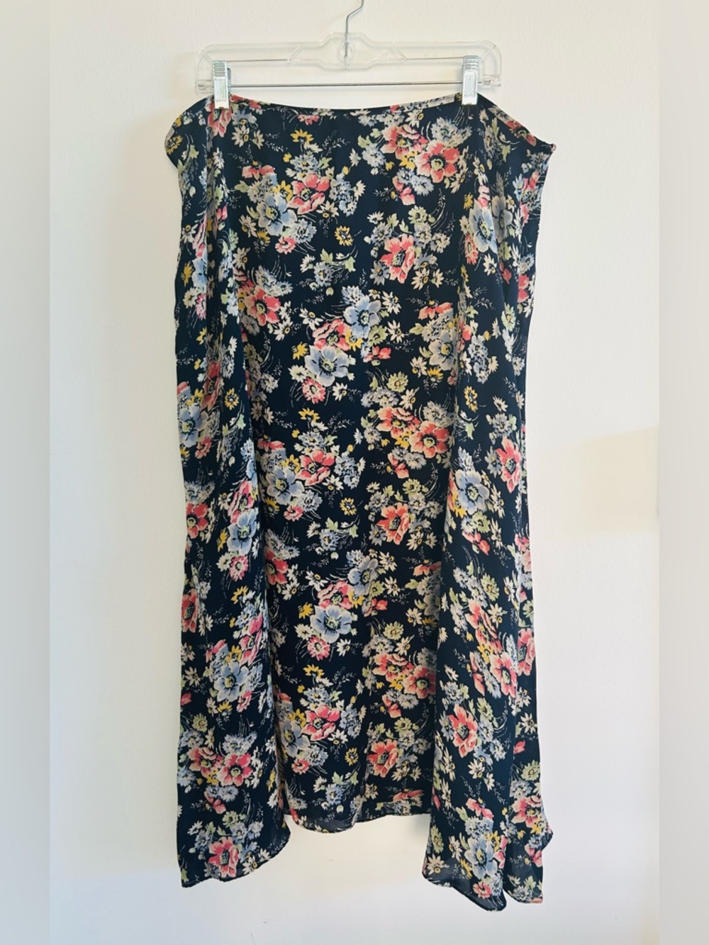 Lauren Ralph Lauren Navy Floral Silk Slip Dress